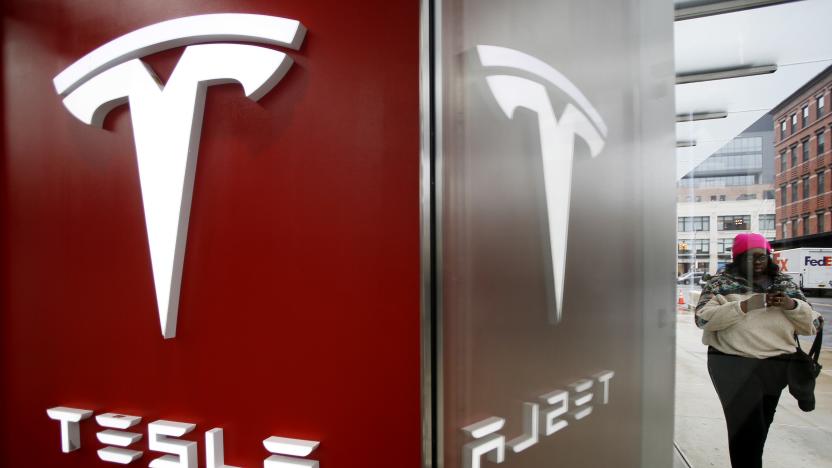 NEW YORK, NEW YORK - JANUARY 03: Exterior view of a Tesla showroom on January 03, 2023 in New York City. Tesla Inc. shares started 2023 by plunging more than 13% as they fell to $106.50 a share . (Photo by Leonardo Munoz/VIEWpress)