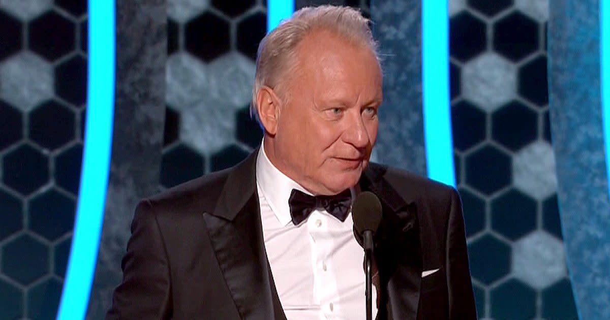 Stellan Skarsgard Jokes He Has No Eyebrows As He Wins Best Supporting Actor For Chernobyl