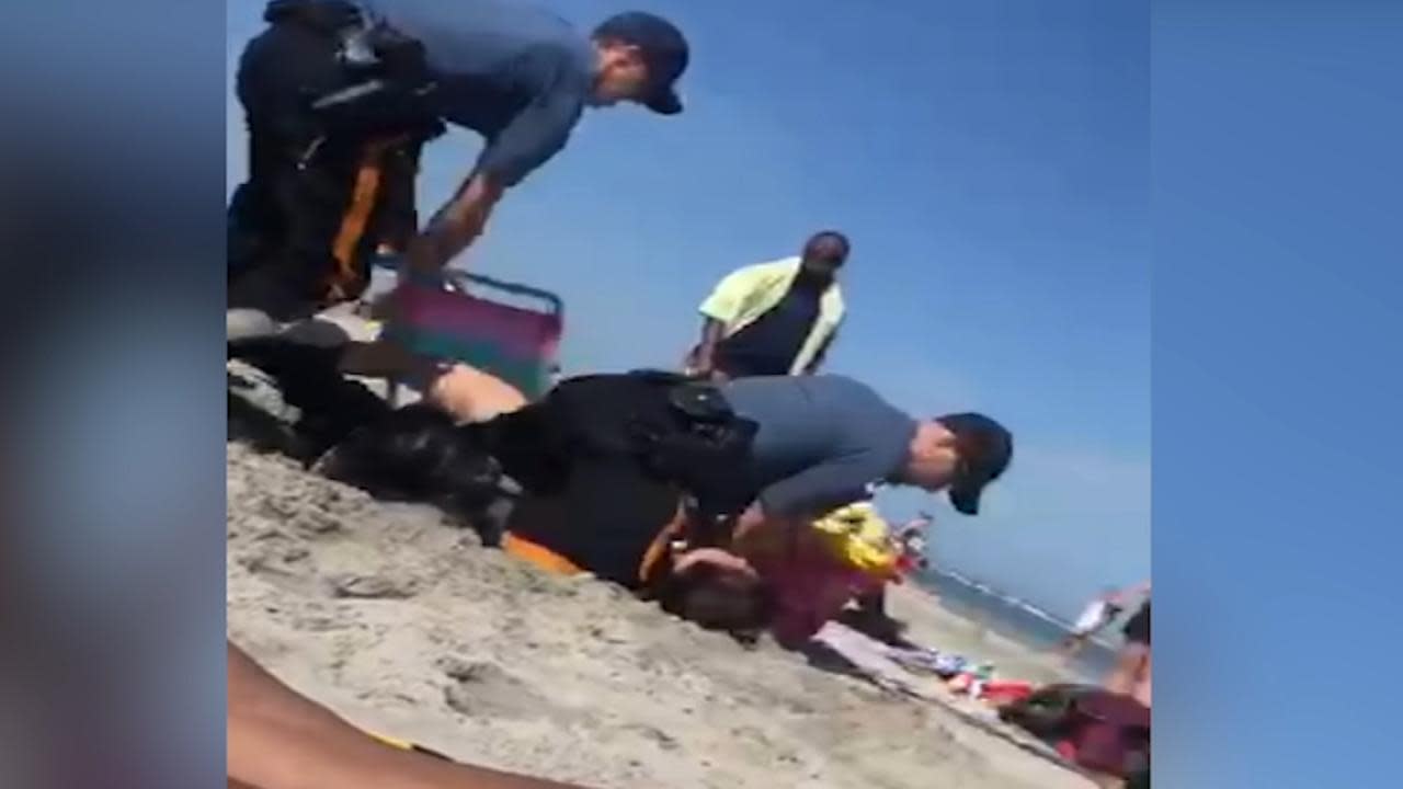 Police Investigating Video Depicting Officer Punching Woman During Arrest At Beach Video 