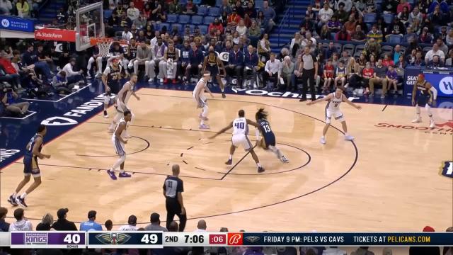 Kira Lewis Jr. with an and one vs the Sacramento Kings