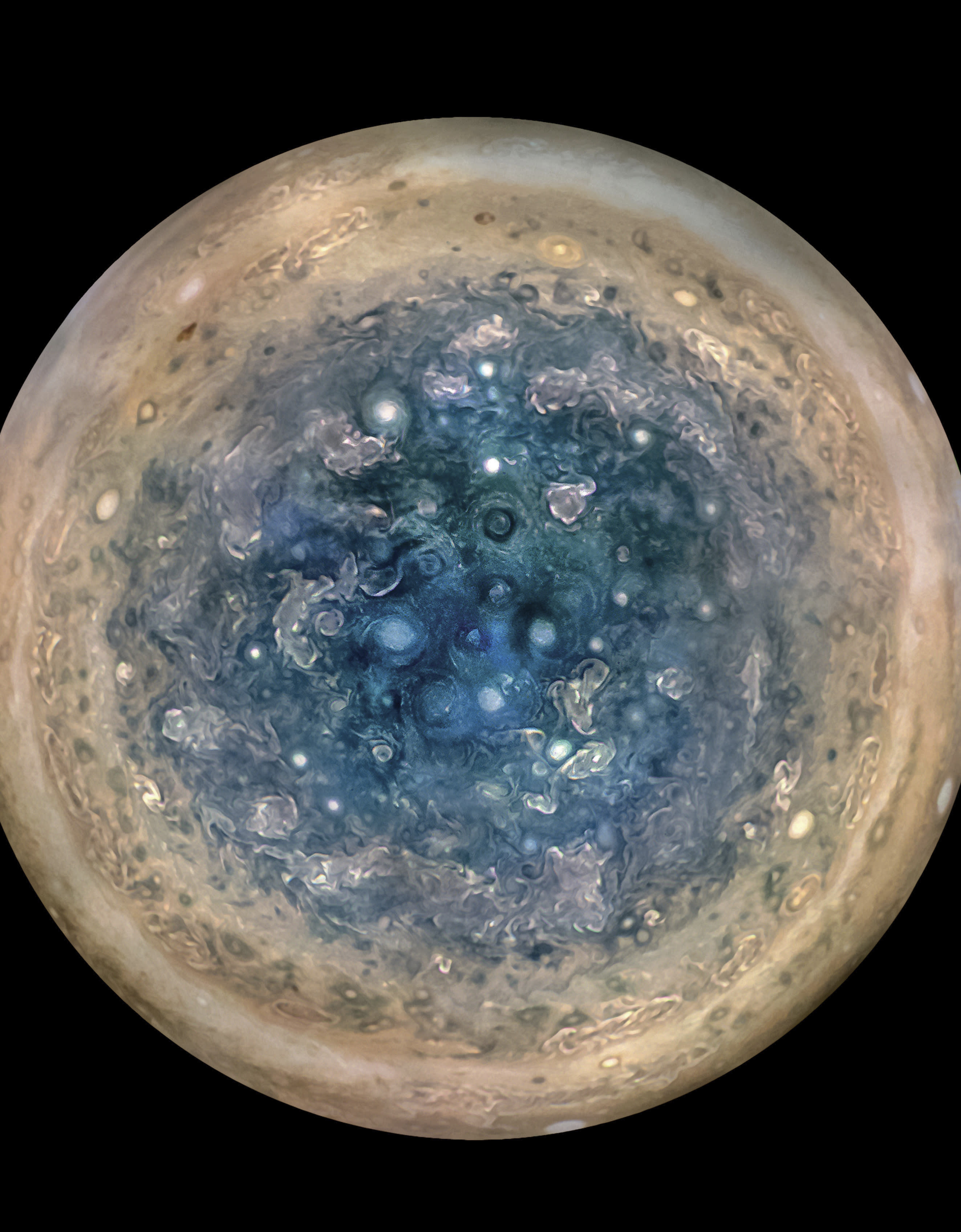 Monstrous cyclones churning over Jupiter&#39;s poles