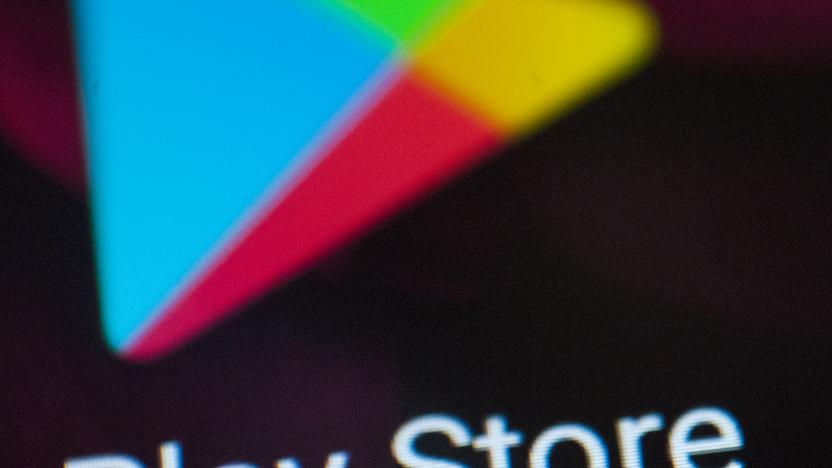 A Google Play Store logo is seen on an Android portable device on February 5, 2018. (Photo by Jaap Arriens/NurPhoto via Getty Images)