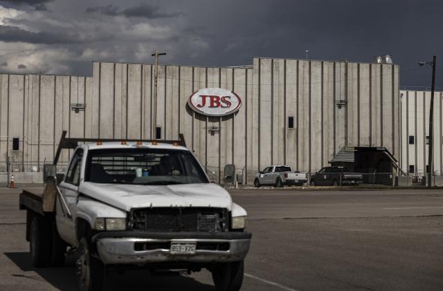 GREELEY, CO - JUNE 01: A JBS Processing Plant stands dormant after halting operations on June 1, 2021 in Greeley, Colorado. JBS facilities around the globe were impacted by a ransomware attack, forcing many of their facilities to shut down. (Photo by Chet Strange/Getty Images)