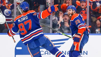 Getty Images - EDMONTON, AB - JUNE 2: Edmonton Oilers Center Connor McDavid (97) celebrates his goal with Edmonton Oilers Center Leon Draisaitl (29) in the first period of game six of the Western Conference Final Round Edmonton Oilers game versus the Dallas Stars on June 2, 2024 at Rogers Place in Edmonton, AB. (Photo by Curtis Comeau/Icon Sportswire via Getty Images)