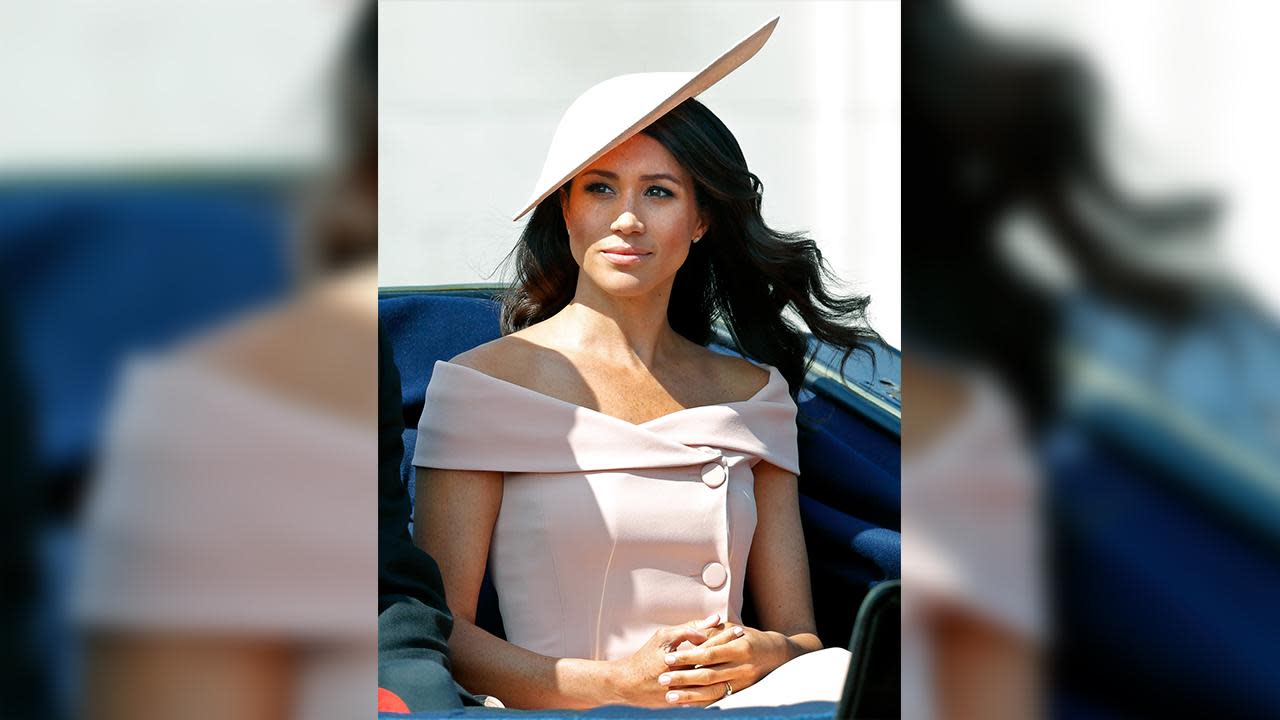 Meghan Markle wears pale pink Prada