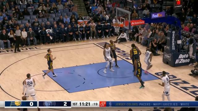 Ja Morant with an and one vs the Indiana Pacers