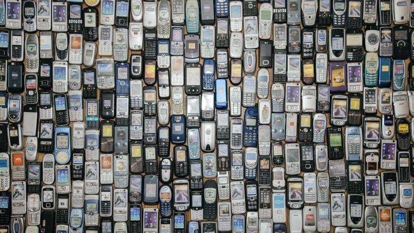 Lots of old mobile phones