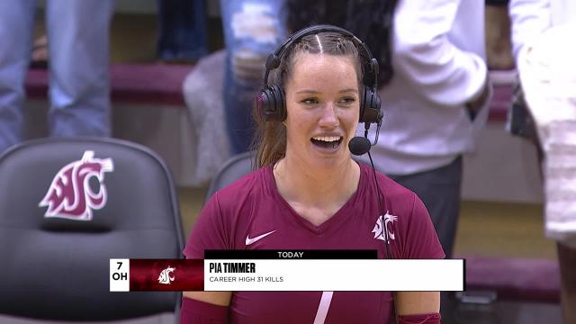 Pia Timmer praises 'teamwork' and talks historic fourth set in Washington State's upset over No. 6 Washington