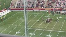 Kicker Kyle Konrardy boots a field goal in Iowa State's spring game