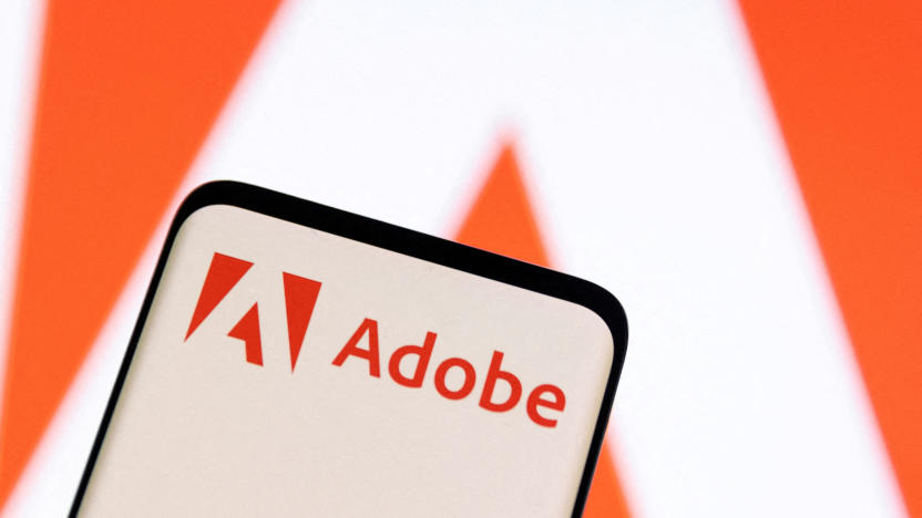 FILE PHOTO: FILE PHOTO: Adobe logo is seen on smartphone in this illustration taken June 13, 2022. REUTERS/Dado Ruvic/Illustration/File Photo/File Photo