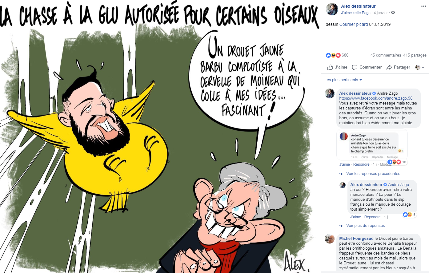 Le Dessinateur Alex Porte Plainte Après Des Menaces De Mort