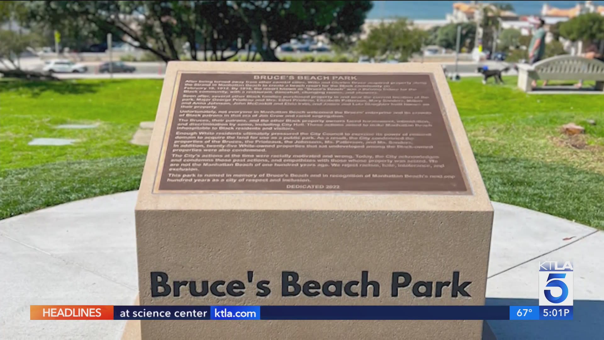 Plaque commemorating Black history of Bruce's Beach Park stolen