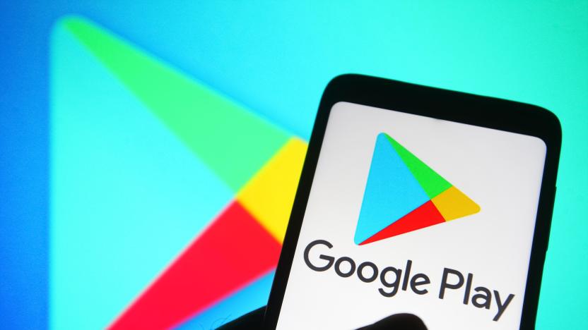UKRAINE - 2021/10/06: In this photo illustration a Google Play Store logo is seen on a smartphone. (Photo Illustration by Pavlo Gonchar/SOPA Images/LightRocket via Getty Images)