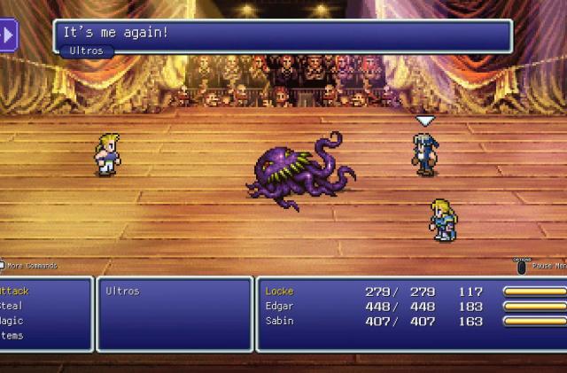 A screenshot of the pixel perfect remaster for Final Fantasy VI.