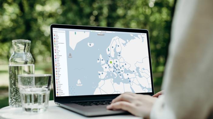 NordVPN in action on a computer. 