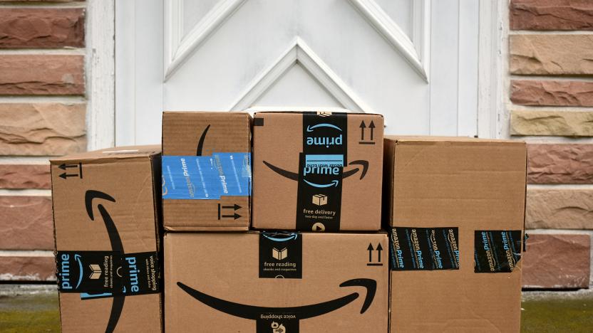 HAGERSTOWN, MD, USA - MAY 5, 2017: Image of an Amazon packages. Amazon is an online company and is the largest retailer in the world.