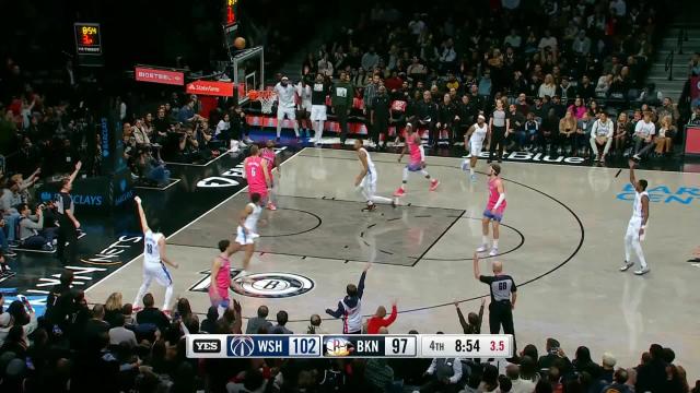 Yuta Watanabe with a 3-pointer vs the Washington Wizards