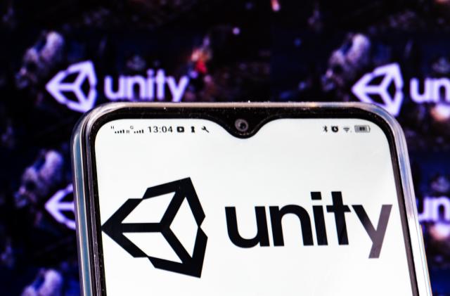 UKRAINE - 2021/02/01: In this photo illustration a Unity Software, Inc. logo is seen displayed on a smartphone screen. (Photo Illustration by Igor Golovniov/SOPA Images/LightRocket via Getty Images)