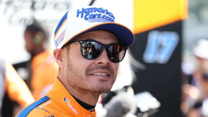 Getty Images - INDIANAPOLIS, INDIANA - MAY 24: Kyle Larson, driver of the #17 Hendrickcars.com Arrow McLaren, looks on during practice at Carb Day at Indianapolis Motor Speedway on May 24, 2024 in Indianapolis, Indiana. (Photo by Justin Casterline/Getty Images)