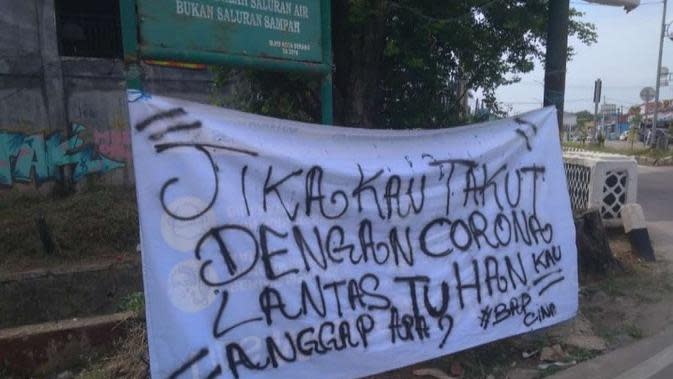  Spanduk  Provokatif soal Virus Corona  Bertebaran di Kota Serang