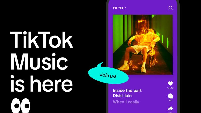 A promo image that reads: TikTok Music is here. 