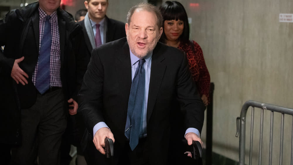 Harvey Weinstein Says His Walker Isn’t Fake, Sarcastically Tells Reporters ‘I’ll Have a Race