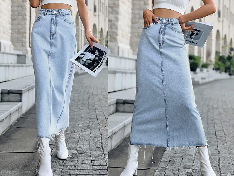 OK, so denim maxi skirts are in, and these 5 styles are all under $50 on  Amazon