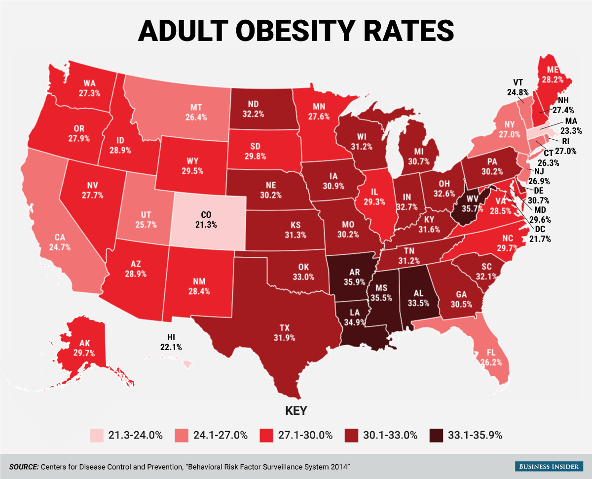 Most Obese States Map My Xxx Hot Girl