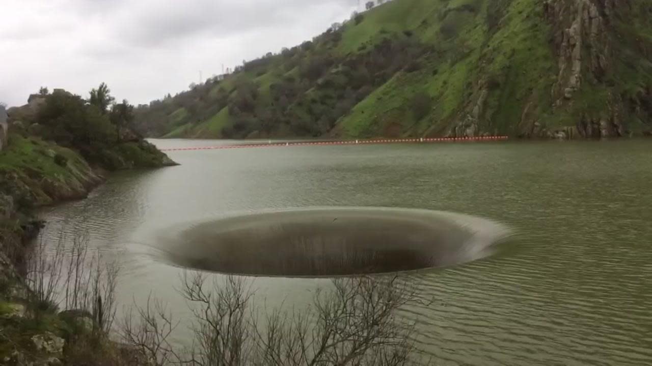 VIDEO: Water flows into iconic Lake Berryessa Glory Hole