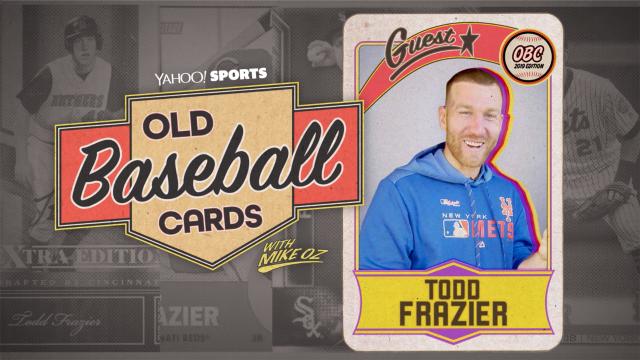 Todd Frazier opens old baseball cards