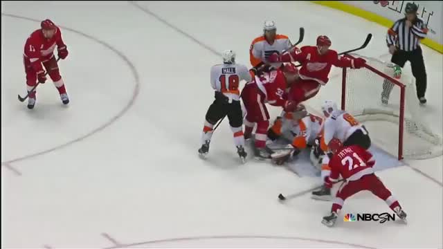 Tomas Tatar sweeps home the rebound