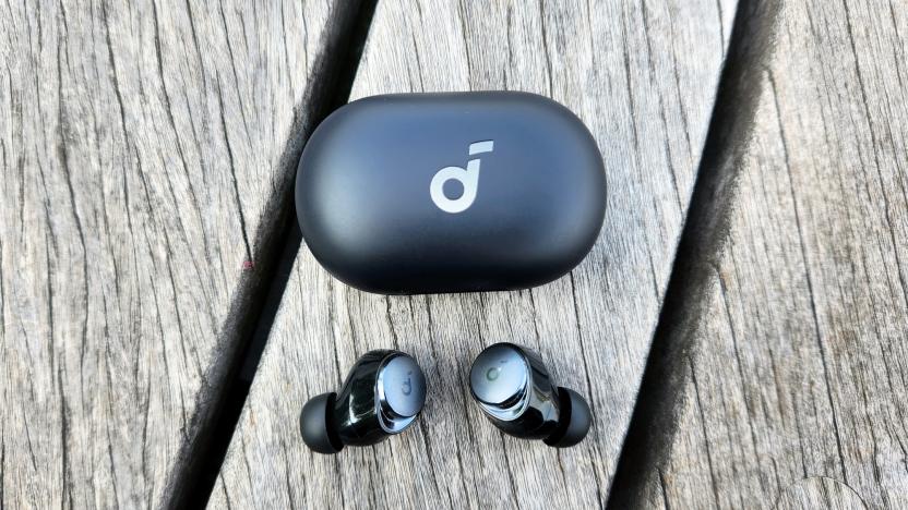 The Anker Soundcore Space A40 wireless earbuds.