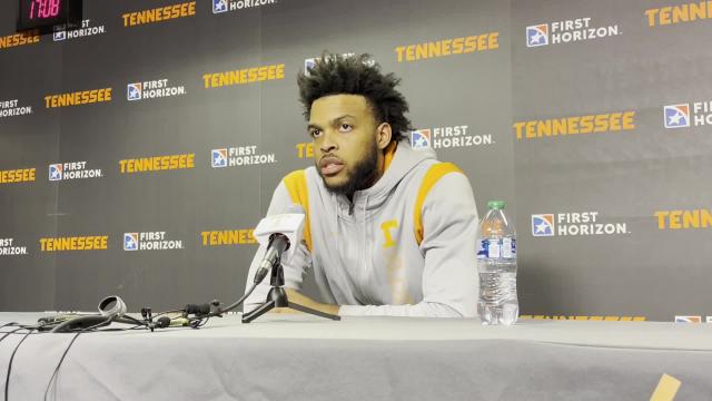 Josiah-Jordan James on his double-double for Tennessee basketball vs. Auburn