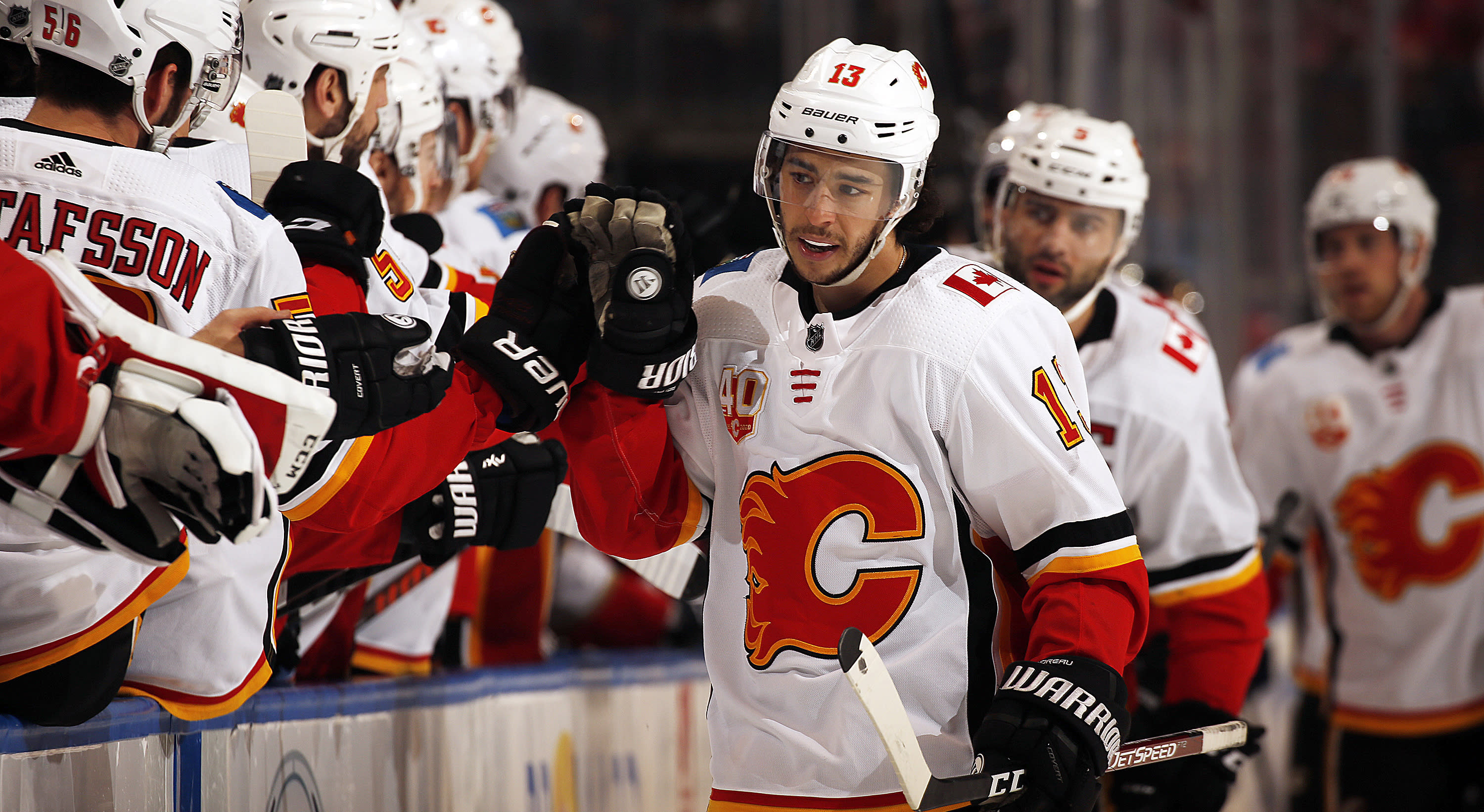 Flames forward Johnny Gaudreau scores 