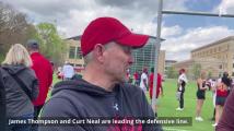 Badgers football defensive coordinator Mike Tressel talks about the defense after spring scrimmage