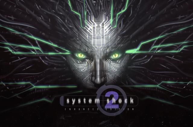 Key art for System Shock 2: Enhanced Edition showing antagonist Shodan in the center. 