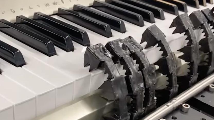 Soft robot playing the piano using pneumatic memory