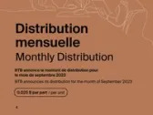 BTB Announces its Distribution for the Month of September 2023