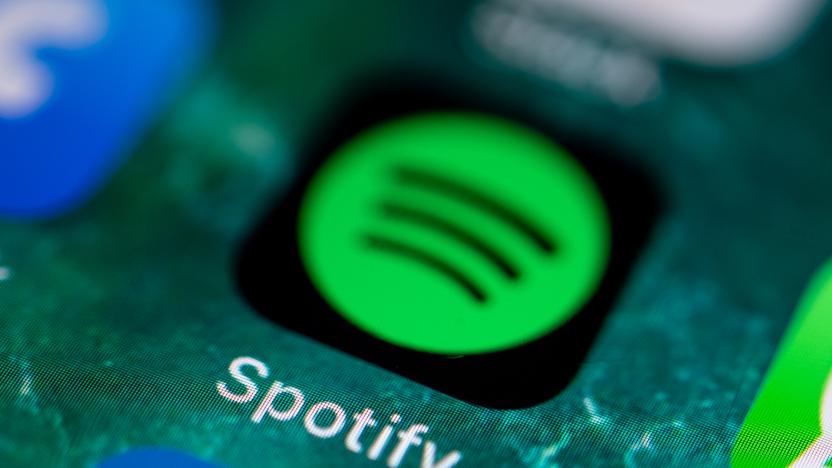 21 June 2019, Baden-Wuerttemberg, Stuttgart: The Spotify app is displayed on the screen of an iPhone. Photo: Fabian Sommer/dpa (Photo by Fabian Sommer/picture alliance via Getty Images)