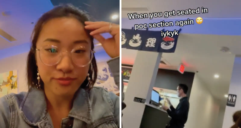 Asian TikTok user claims restaurant seated her and her friends in 'POC section'