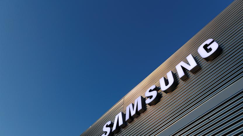 The logo of Samsung is seen on a building during the Mobile World Congress in Barcelona, Spain February 25, 2018. REUTERS/Yves Herman