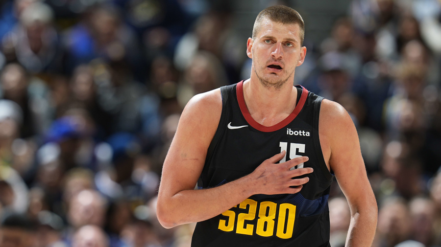 Associated Press - Denver Nuggets center Nikola Jokic (15) in the first half of Game 2 of an NBA basketball second-round playoff series Monday, May 6, 2024, in Denver. (AP Photo/David Zalubowski)