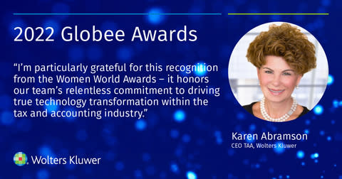 Wolters Kluwer Tax + Accounting CEO Karen Abramson Wins Globee® in 15th Annual Women World Awards®
