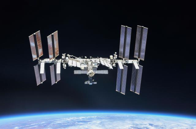 The International Space Station (ISS) photographed by Expedition 56 crew members from a Soyuz spacecraft after undocking, October 4, 2018. NASA astronauts Andrew Feustel and Ricky Arnold and Roscosmos cosmonaut Oleg Artemyev executed a fly around of the orbiting laboratory to take pictures of the station before returning home after spending 197 days in space. Picture taken October 4, 2018. NASA/Roscosmos/Handout via REUTERS ATTENTION EDITORS - THIS IMAGE WAS PROVIDED BY A THIRD PARTY.