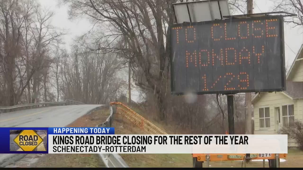 Kings Road Bridge closing for the rest of the year