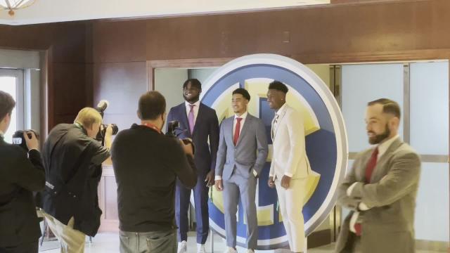 Alabama football QB Bryce Young, LB Will Anderson Jr. and DB Jordan Battle at SEC Media Days 2022