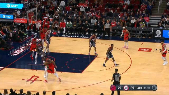 Pascal Siakam with an and one vs the Houston Rockets