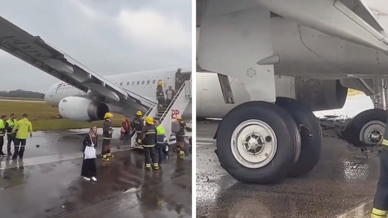 WATCH Brasil Airbus Skids Off Runway at Florianopolis