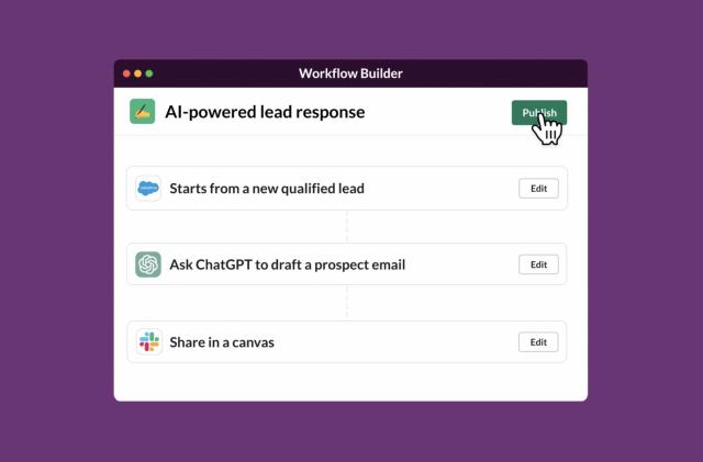 A screenshot showing AI integration in Slack.