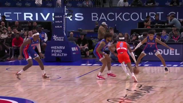 Shai Gilgeous-Alexander with an and one vs the Detroit Pistons
